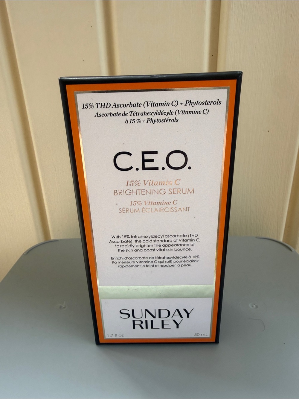 Sunday Riley C.E.O. Brightening Serum - Orange & White Box